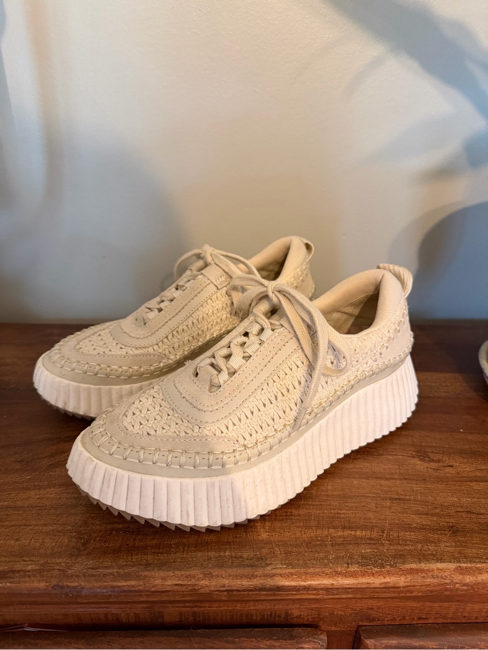 Dolce Vita Cream Woven Sneakers Size 7